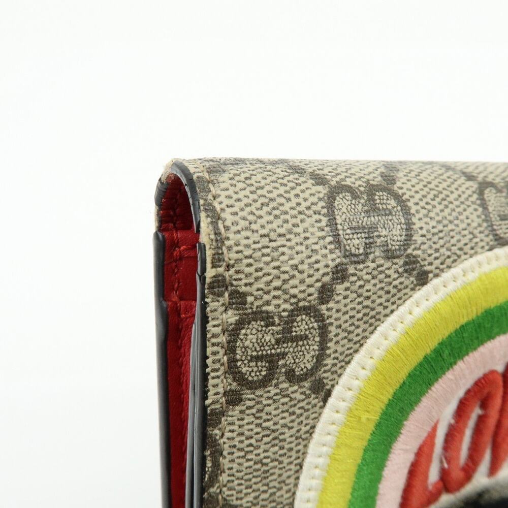 Gucci GG Supreme Rainbow Love Compact Wallet Beige - Picture 9 of 16